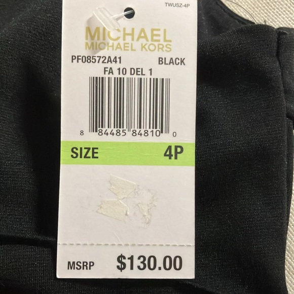 Michael Kors Black Stretch Dress Zipper Accent 4P - Picture 9 of 10
